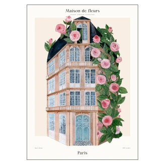 Poster PSTR Studio <strong>Matos</strong>  Maison de fleurs Paris 30x40 cm