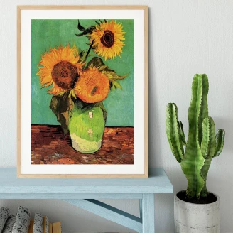 Poster <strong>Van Gogh</strong>  Vase With Three Sunflowers 30x40 cm