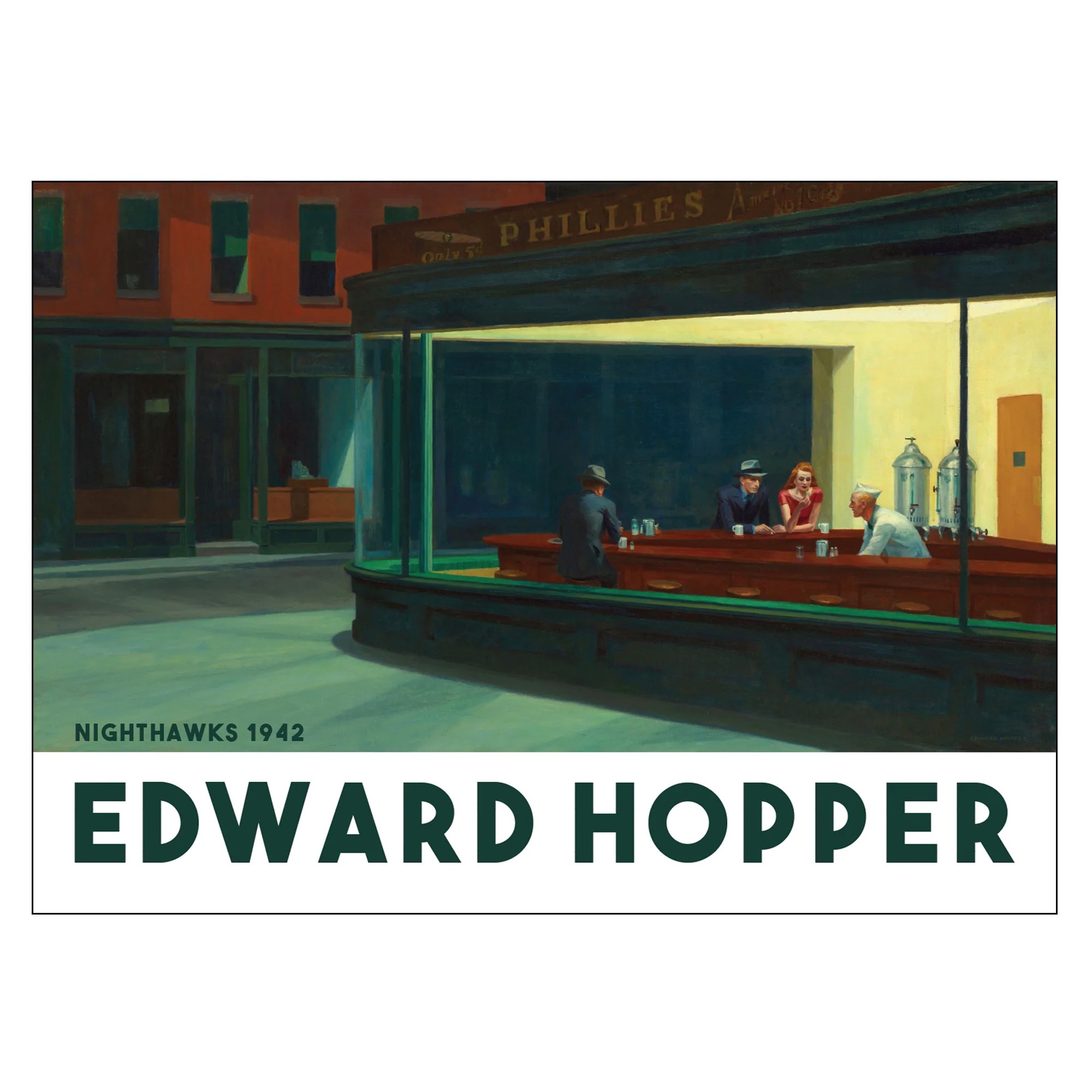 Poster Edward Hopper Nighthawks 70x100 cm