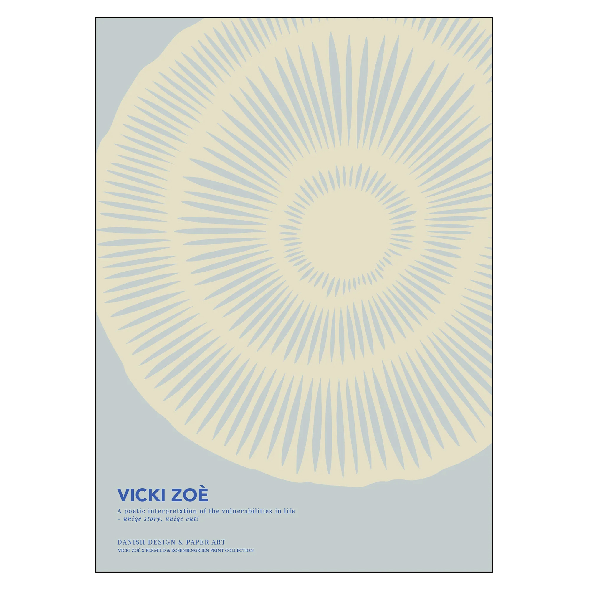 Poster VICKI ZOÉ The Uniqueness of you Light Blue Cream 30x40 cm