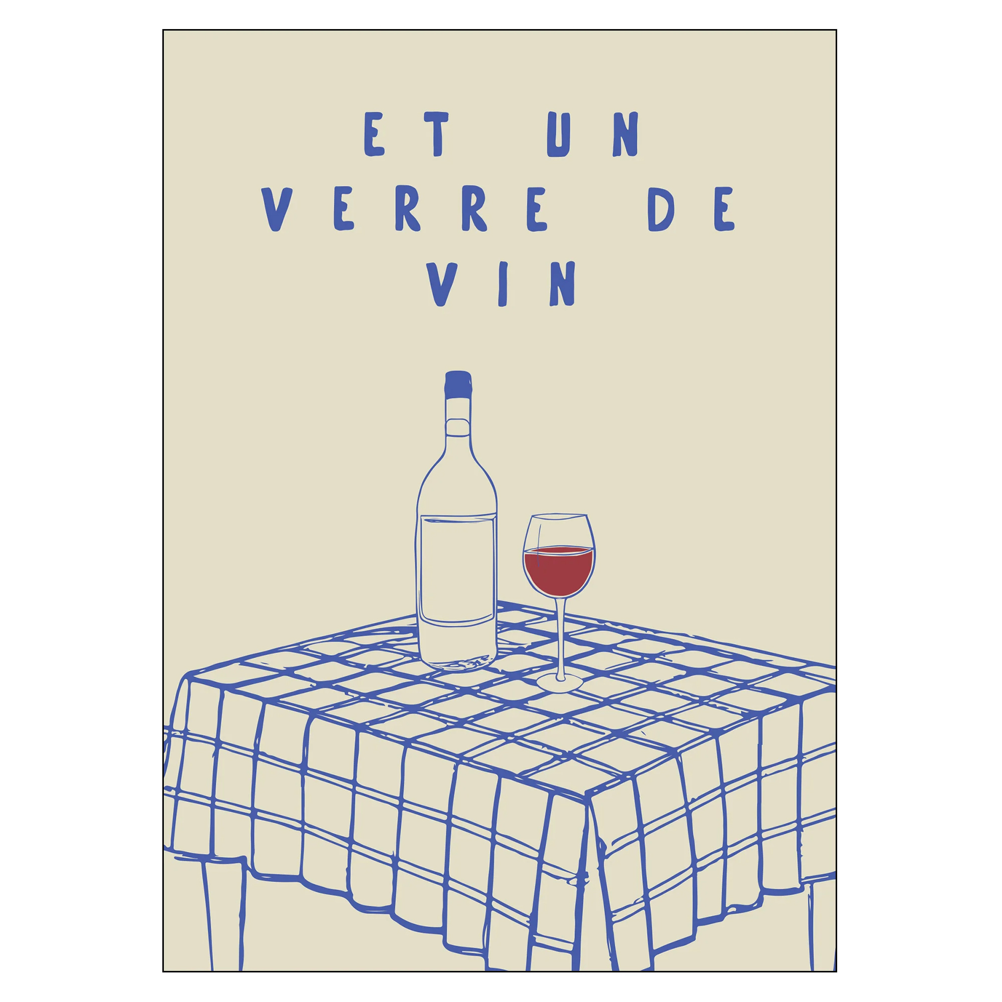 Poster Permild & Rosengreen Et Un Verre de Vin 50x70 cm