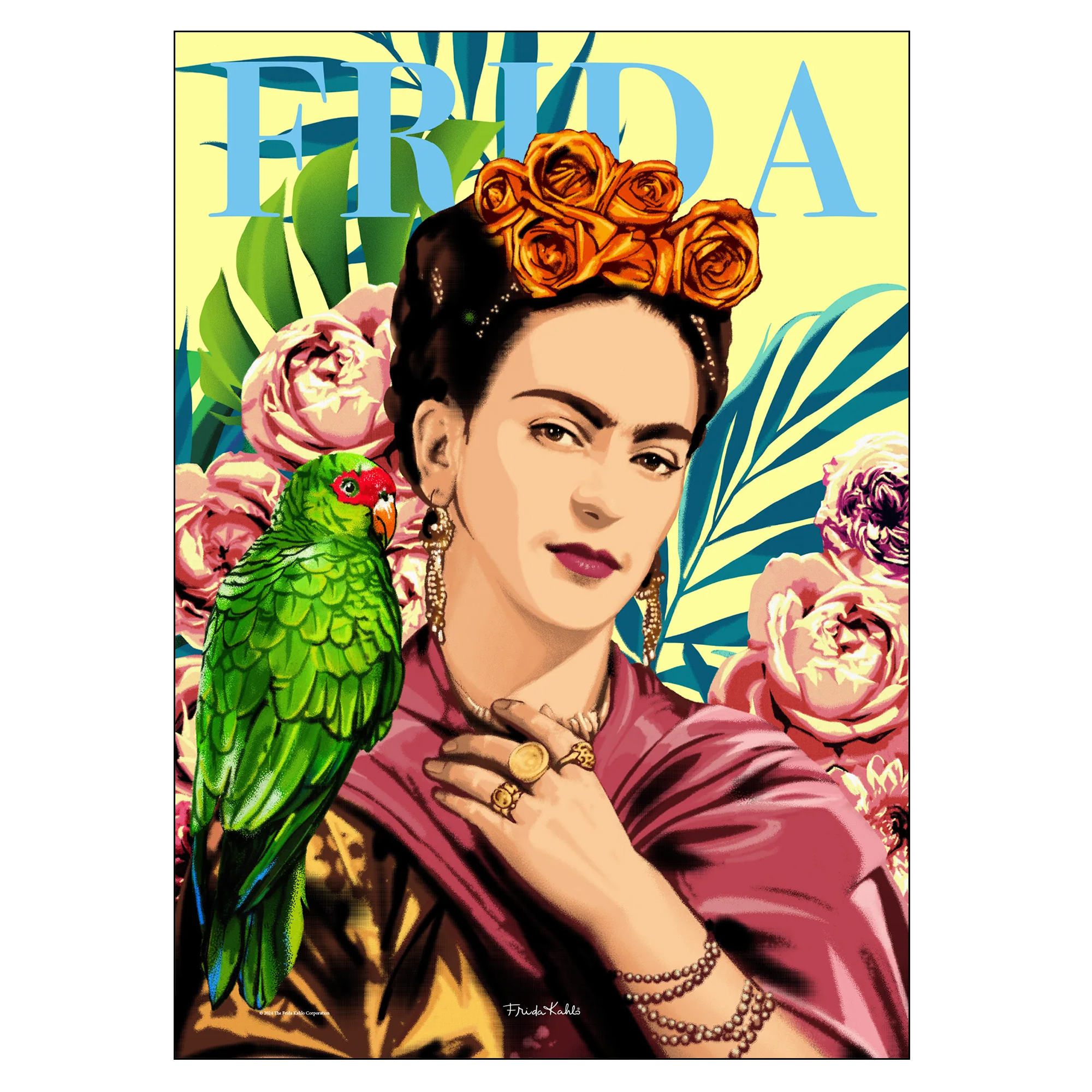 Poster Frida Kahlo Parrot 50x70 cm