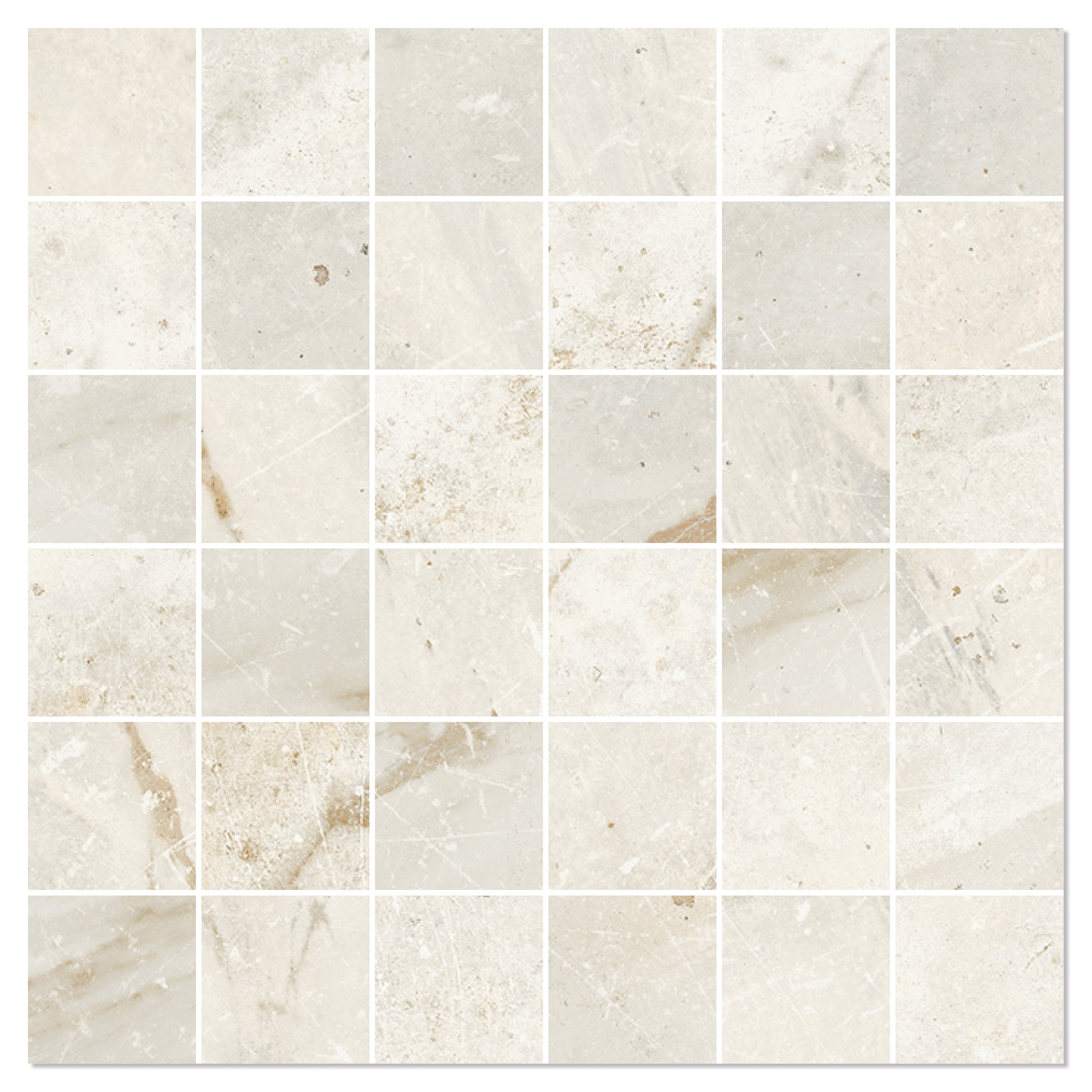 Marmor Mosaik Klinker Canterbury Aurisk Matt 30x30 (5x5) cm