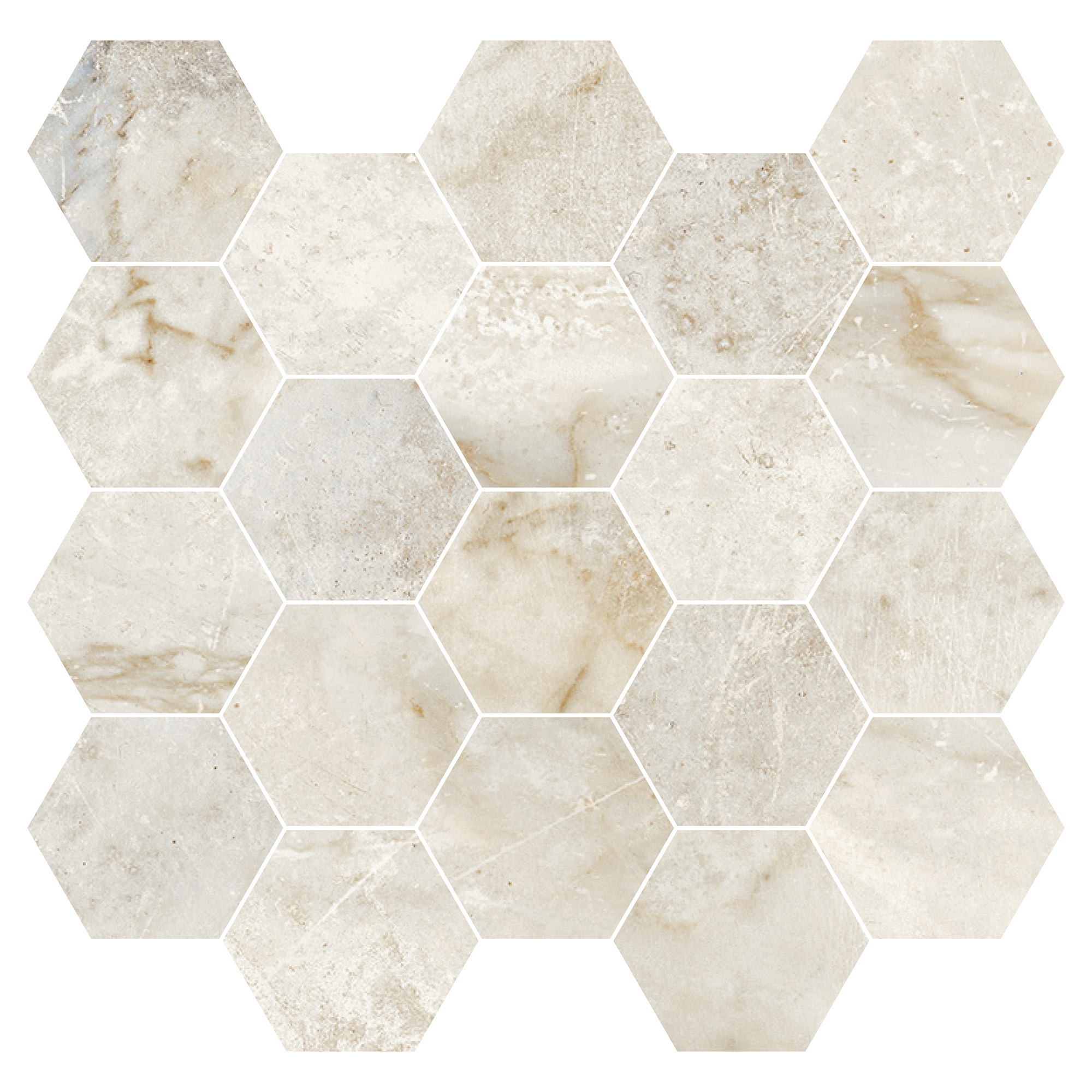 Marmor Hexagon Klinker Canterbury Aurisk 30x30 cm