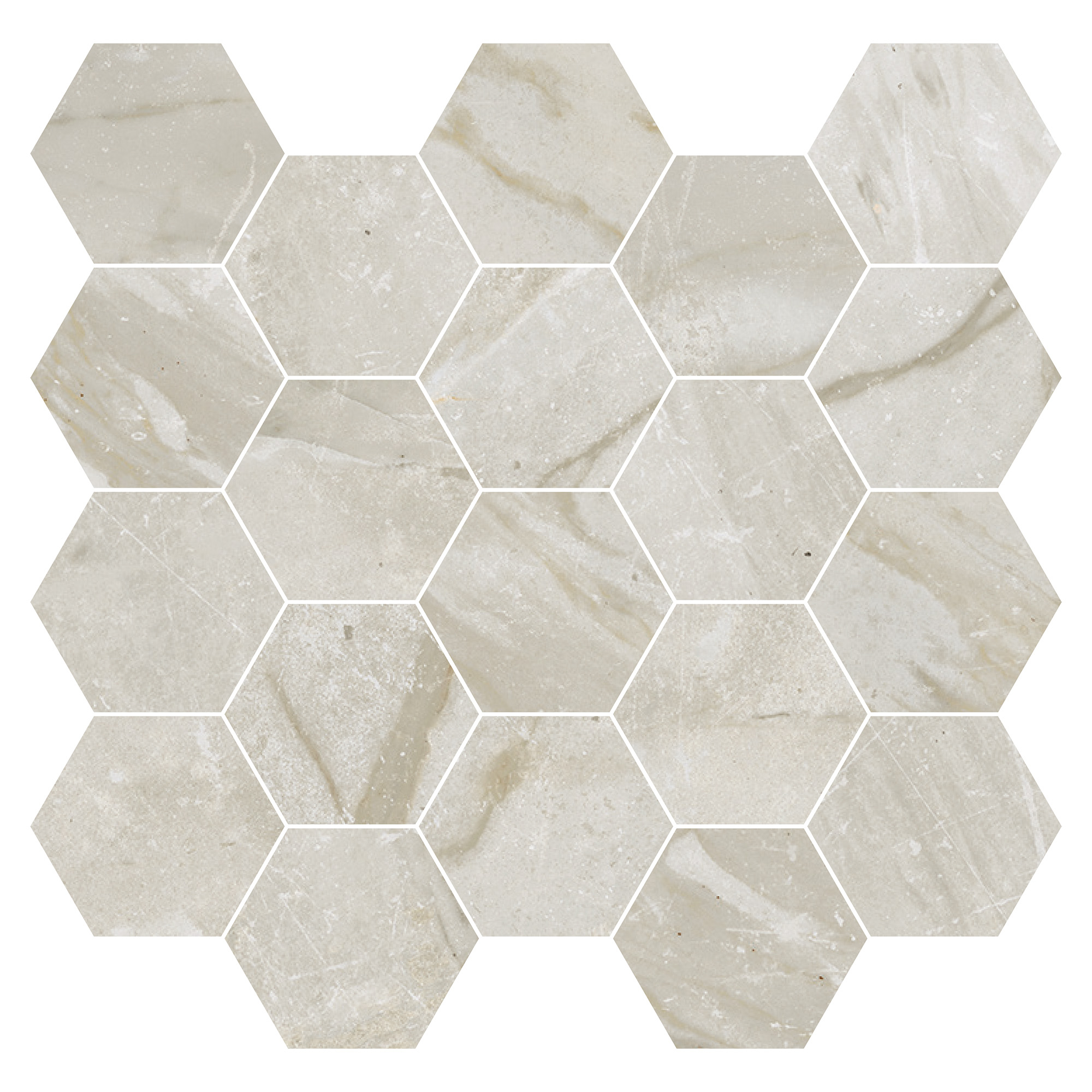 Marmor Hexagon Klinker Canterbury Naturgrå 30x30 cm