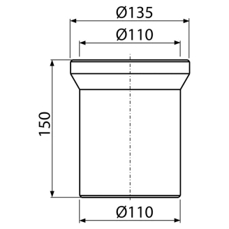 WC-tilkobling 150 mm