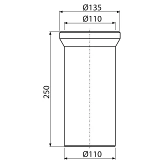 WC-tilkobling 250 mm