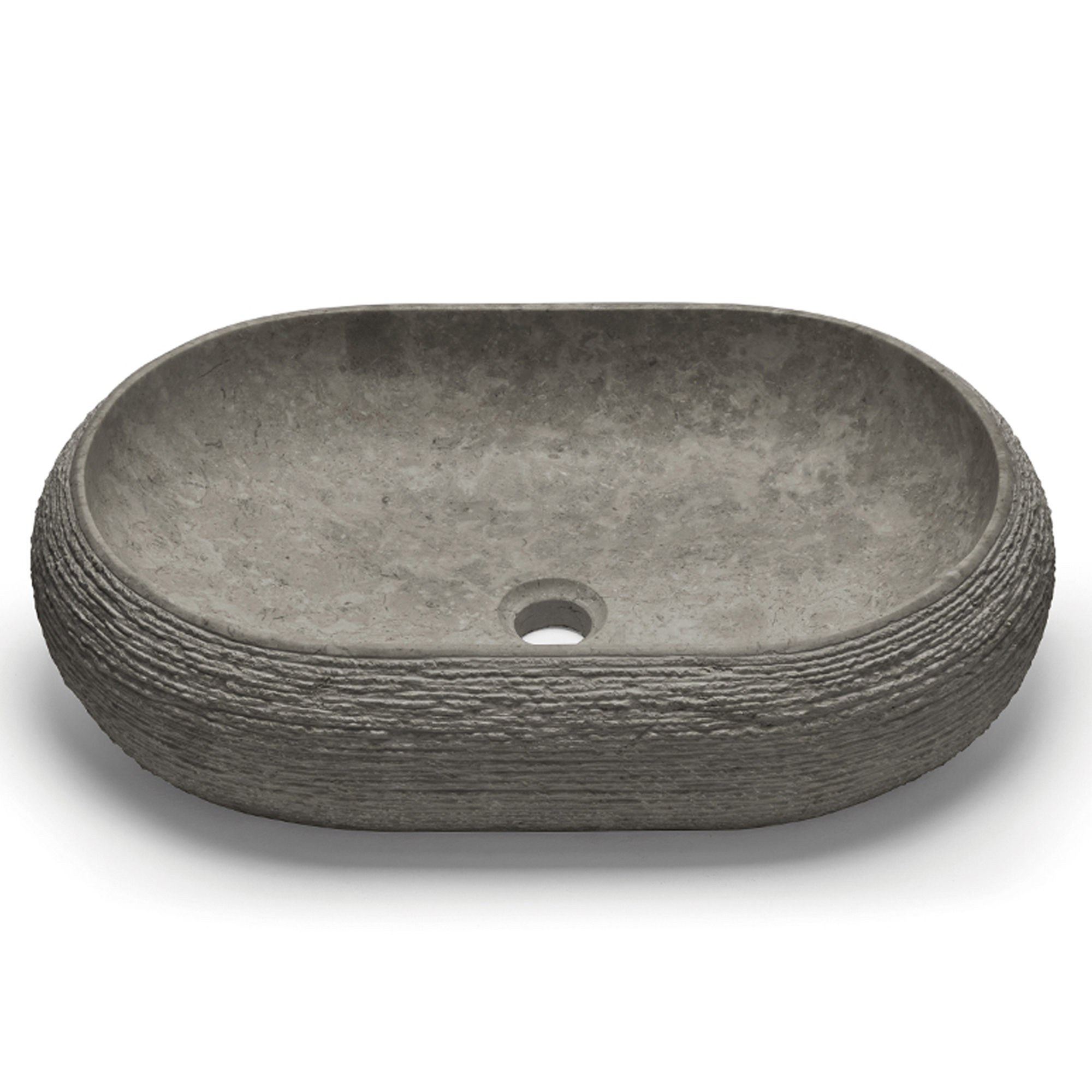 Bathco Tvättställ Stone Domed Oval Grå 60x40 cm