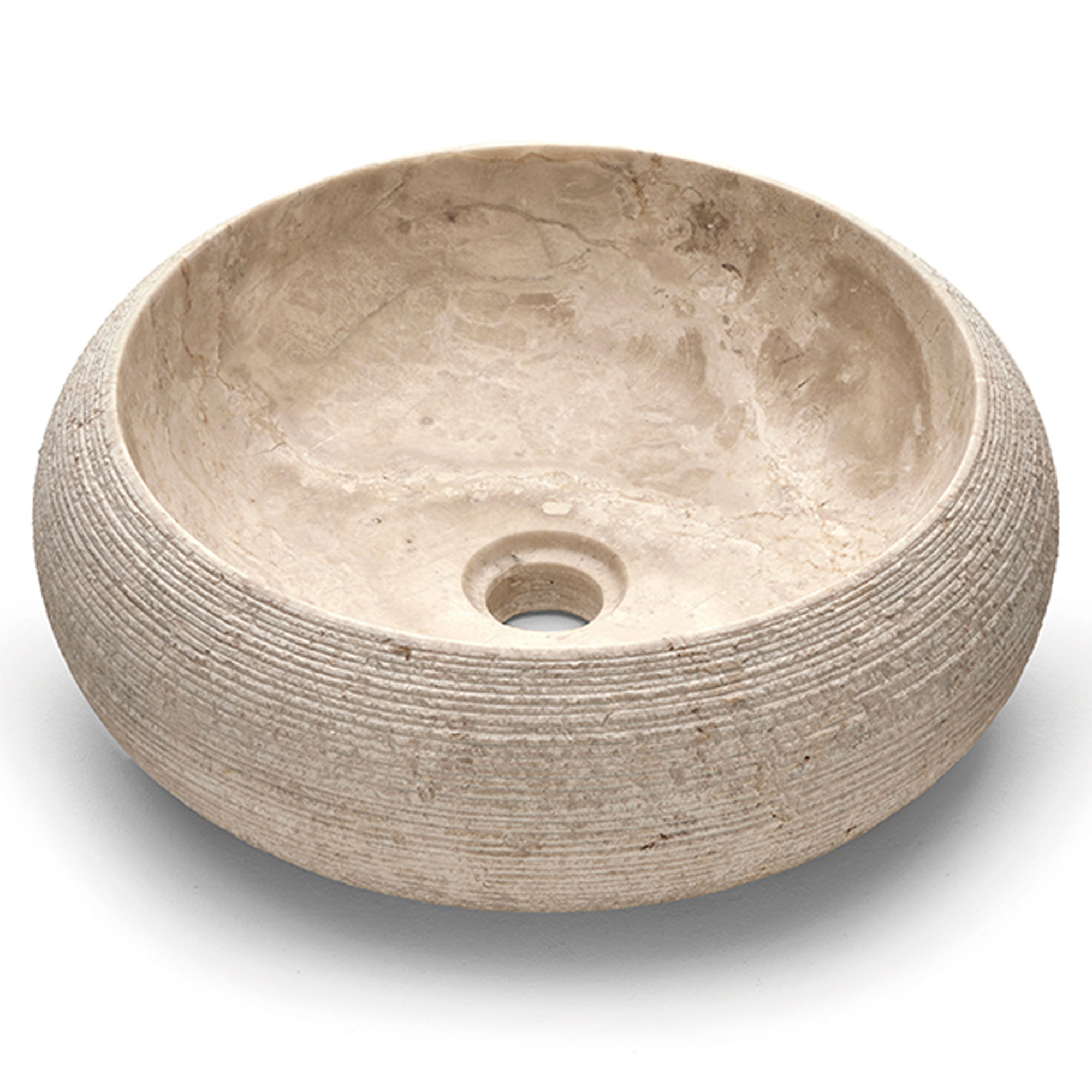 Bathco Tvättställ Stone Domed Rund Beige 40 cm