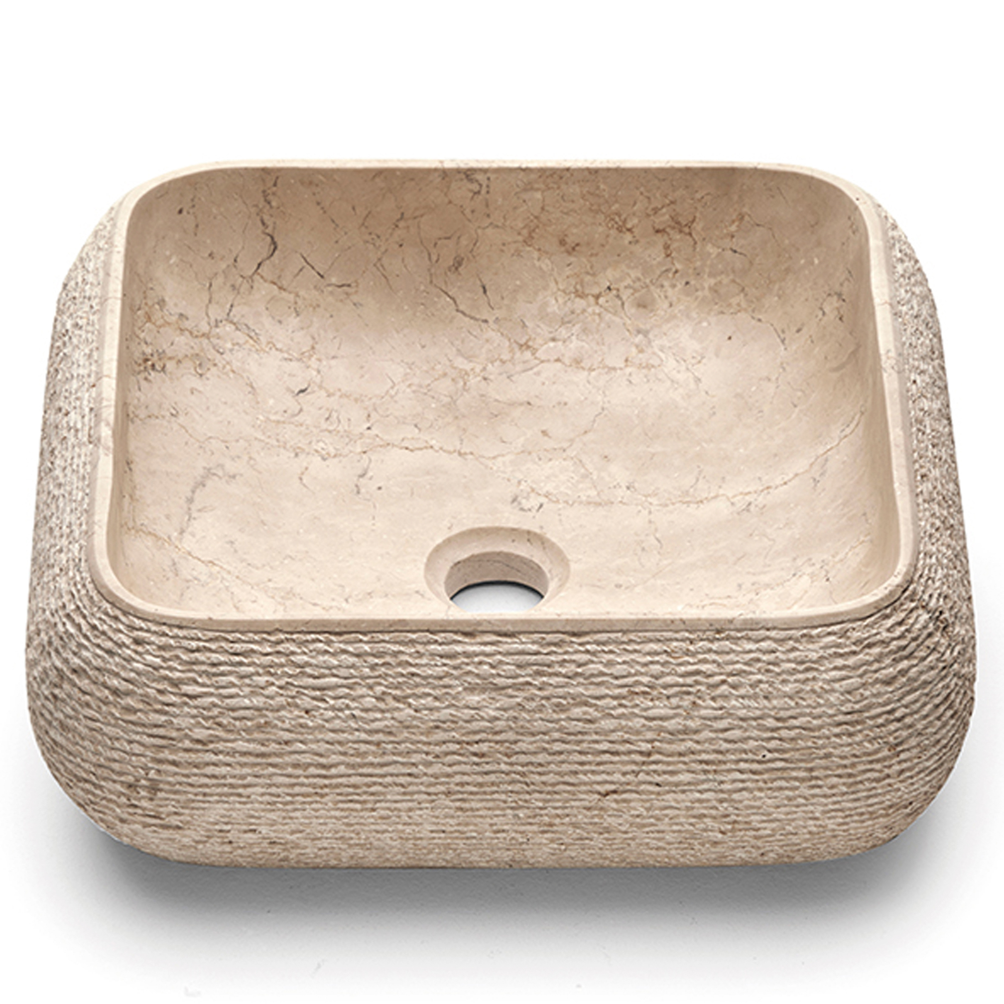 Bathco Tvättställ Stone Domed Kvadratisk Beige 40x40 cm