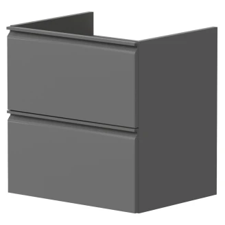 Tvättställsskåp Calme Grå Matt 50 cm med Handfat Vit Blank