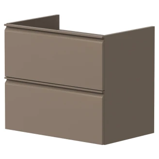 Tvättställsskåp <strong>Calme</strong>  Cocoa Brown Matt 60 cm med Handfat Vit Blank
