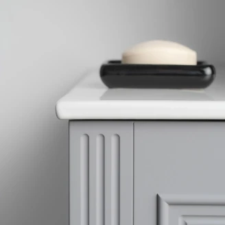 Tvättställsskåp <strong>Wellington</strong> Mörkgrå Matt 60 cm med Handfat Vit Blank