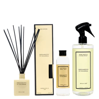 <strong>Cereria Molla</strong>  Set Premium Diffuser, Refilldiffuser & Hemtextilspray Bergamott från Kalabrien