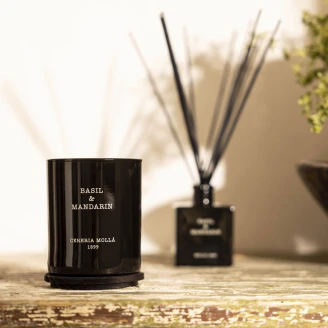 <strong>Cereria Molla</strong>  Set Ljus & Premium Diffuser Basilika Mandariner