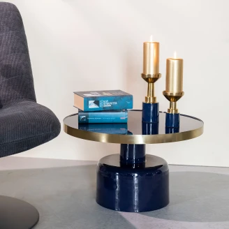 Zuiver Soffbord <strong>Glam</strong>  Blå, Guld Ø60 cm