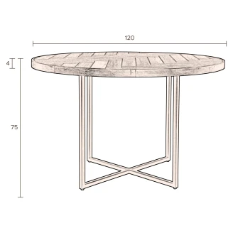 Dutchbone Matbord <strong>Class</strong>  Ek Ø120 cm