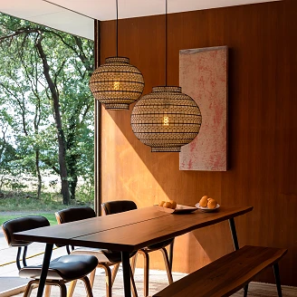Dutchbone Hängande Lampa Ø50 cm <strong>Ming</strong>  Vit, Svart