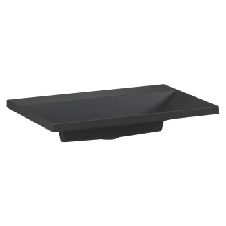 Tvättställsskåp Esquina Ljusgrå Matt 70 cm med Handfat Svart Matt