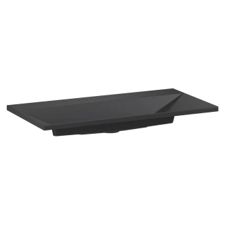 Tvättställsskåp Esquina Ljusgrå Matt 90 cm med Handfat Svart Matt