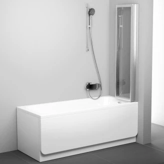 Badkarsvägg Lucentia Krom Matt 3 mm 130x140 cm Regn