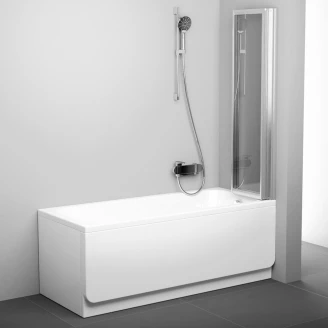 Badkarsvägg <strong>Lucentia</strong>  Krom Matt 3 mm 130x140 cm Druva