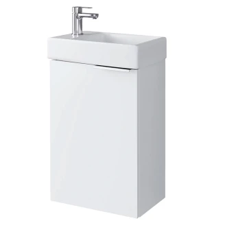 Tvättställsskåp <strong>Kub</strong>  Vit Matt med Handfat 40 cm & Spegel