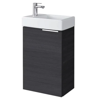 Tvättställsskåp <strong>Kub</strong>  Antracit Matt med Handfat 40 cm & Spegel