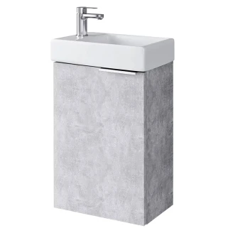 Tvättställsskåp <strong>Kub</strong>  Betong Matt med Handfat 40 cm & Spegel