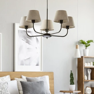 Hängande Lampa <strong>Lennox</strong>  Linne Matt Penta