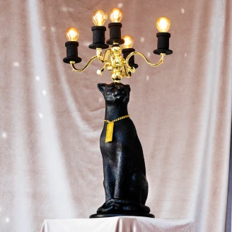 Bold Monkey Golvlampa <strong>Proudly Crowned Panther</strong>  Svart Matt