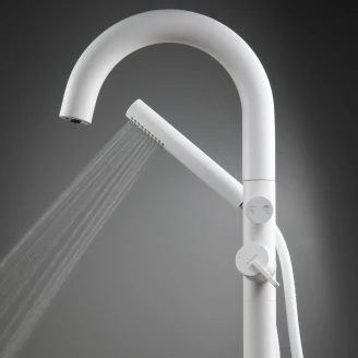 Golvblandare med Duschset Rund <strong>Silia</strong> Vit Matt
