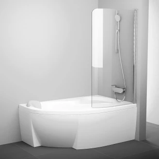 Badkarsvägg Rosa Krom Blank 85x150 cm Höger