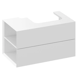 Ravak Tvättställsskåp Lite Vit Blank med 2 Lådor 80 cm Höger & Handfat S