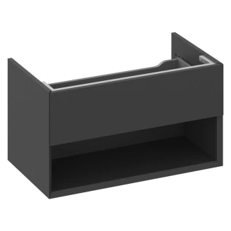 Ravak Tvättställsskåp <strong>Lite</strong>  Svart Matt 80 cm med Handfat S Vänster