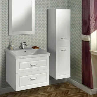 Tvättställsskåp Yorkshire Vit 55x44 cm med Handfat Vit Blank