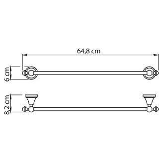 Håndkleholder <strong>Kingswell</strong>  Krom Blank 60 cm