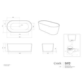 <strong>Sira</strong>  Handgjorda Cement Badkar Creek Vit Matt