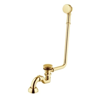 Badkar <strong>Royal Elegance</strong>  Grafit Blank 160 cm med Guld Lejonfötter & Badavlopp
