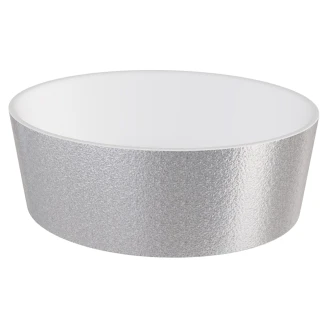 Handgjorda Mineral DuraBe Tvättställ <strong>Luminara</strong>  Silver Blank 32x46 cm med Krom Pop-up Bottenventil