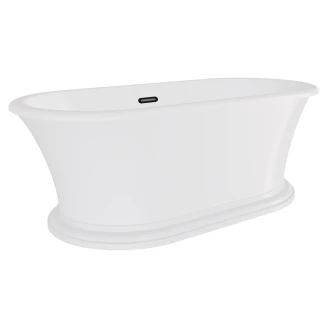 Badkar <strong>Esmeree</strong>  Vit Blank 160 cm med Svart Pop-up Bottenventil
