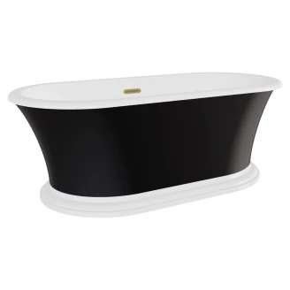 Badkar <strong>Esmeree</strong>  Svart Matt 160 cm med Guld Pop-up Bottenventil