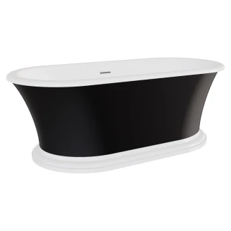 Badkar <strong>Esmeree</strong>  Svart Matt 160 cm med Vit Pop-up Bottenventil