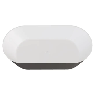 Badkar <strong>Linna</strong>  Svart Blank 160 cm med Vit Pop-up Bottenventil