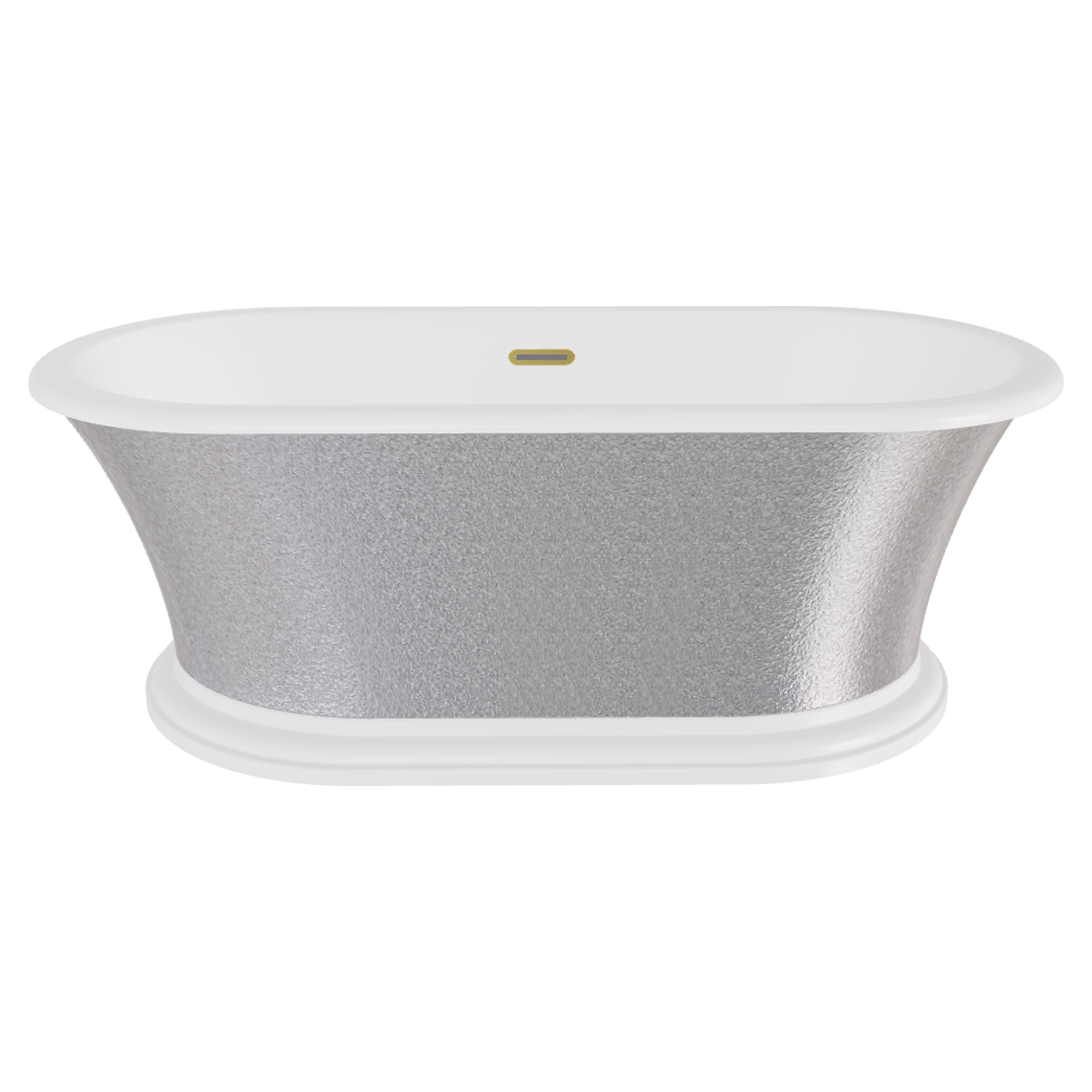 Badkar Esmeree Silver Blank 160 cm med Guld Pop-up Bottenventil