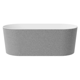 Badkar Linna Silver Blank 160 cm med Krom Pop-up Bottenventil