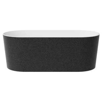 Badkar Linna Grafit Blank 160 cm med Krom Pop-up Bottenventil