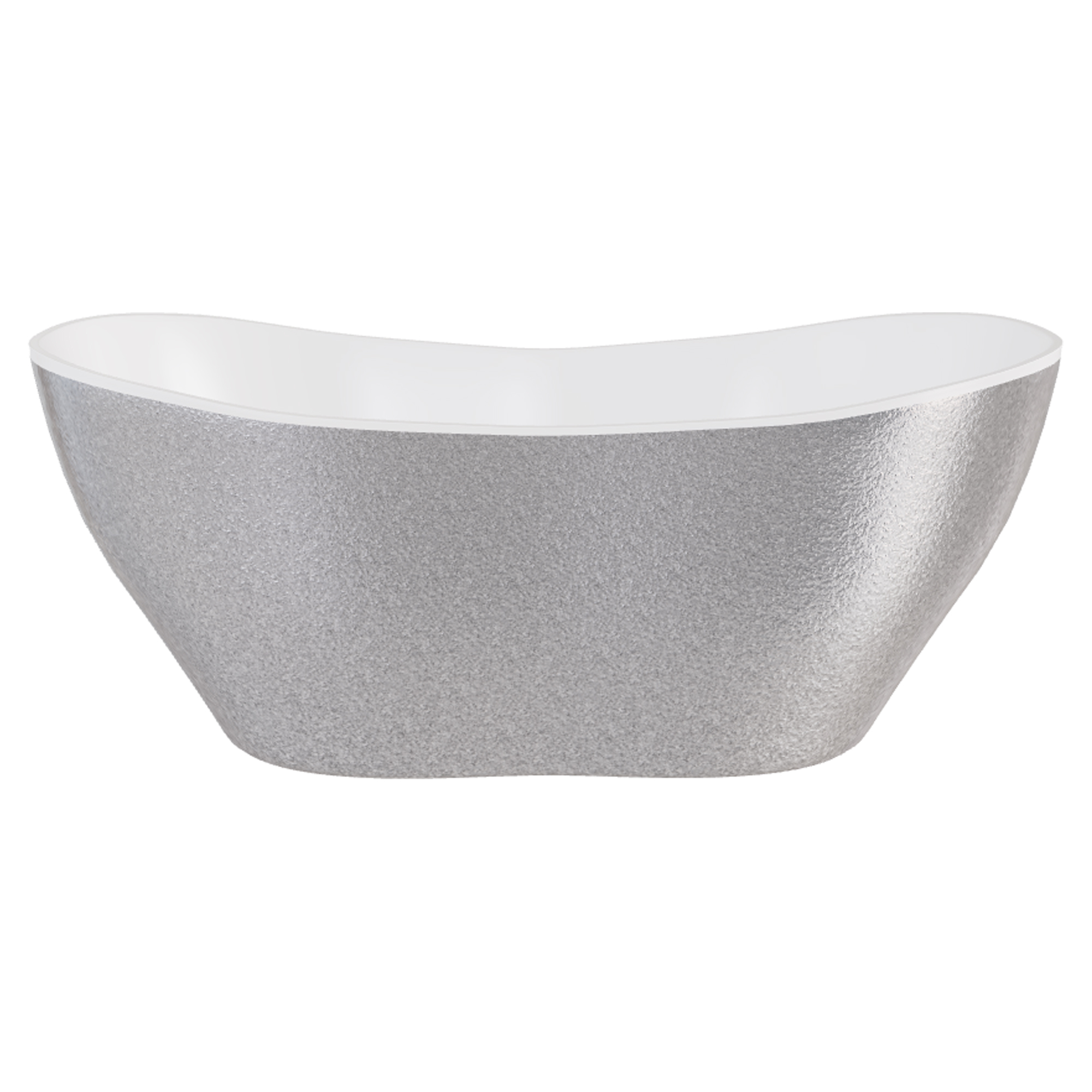 Handgjorda Mineral DuraBe Badkar Seira Silver Blank 160 cm med Krom Pop-up Bottenventil