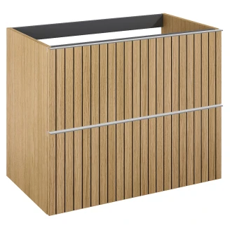 Tvättställsskåp <strong>Haiku</strong>  Ek Trä Matt 80 cm med Handtagen Krom