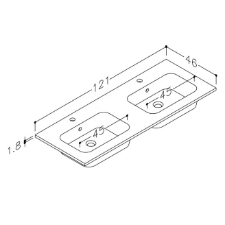 Dobbel Servant <strong>Elide</strong>  Hvit Blank 120 cm
